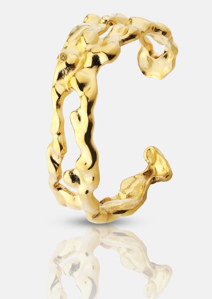 Ring Molten Wave - 18k Guldpläterad