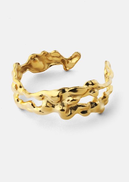 Ring Molten Wave - 18k Guldpläterad