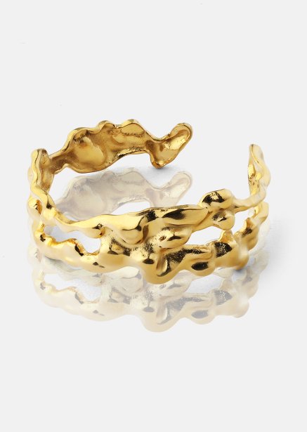 Ring Molten Wave - 18k Guldpläterad
