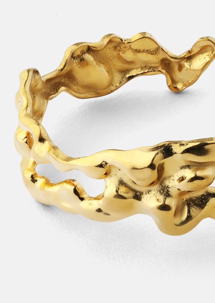 Ring Molten Wave - 18k Guldpläterad