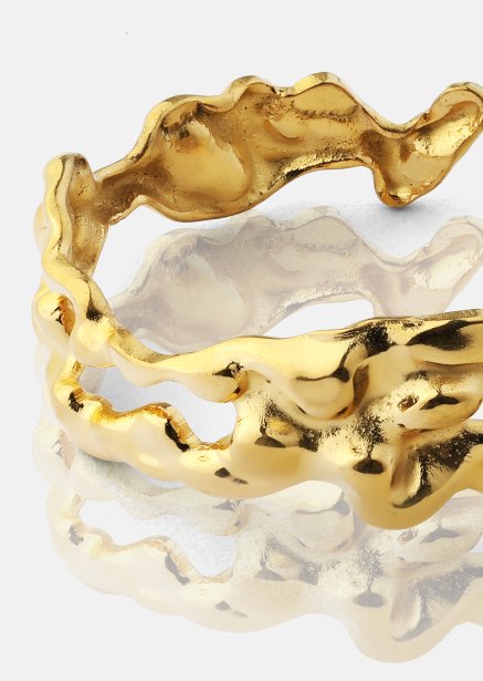 Ring Molten Wave - 18k Guldpläterad