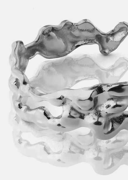 Ring Molten Wave - Silverpläterad