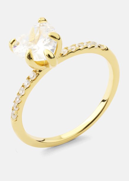 Heartlight Solitaire Ring - 18k Guldpläterad