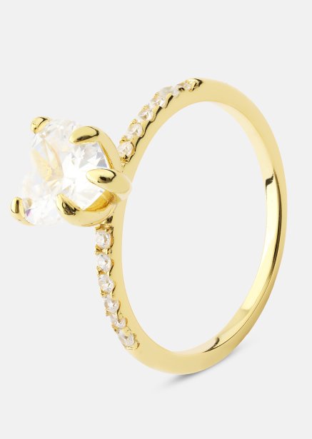 Heartlight Solitaire Ring - 18k Guldpläterad