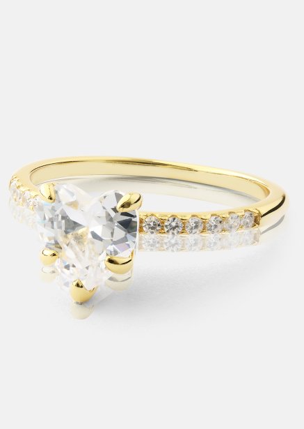 Heartlight Solitaire Ring - 18k Guldpläterad