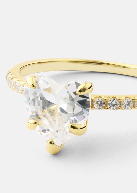 Heartlight Solitaire Ring - 18k Guldpläterad
