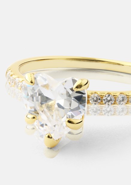 Heartlight Solitaire Ring - 18k Guldpläterad