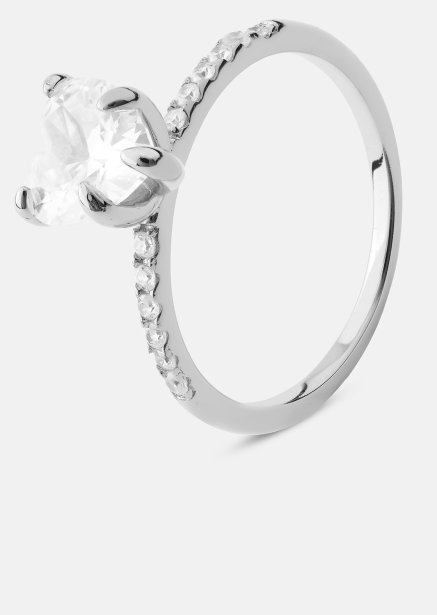Heartlight Solitaire Ring - Silverpläterad