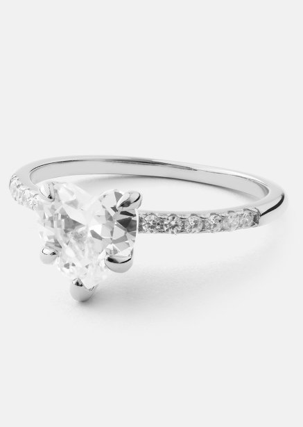 Heartlight Solitaire Ring - Silverpläterad