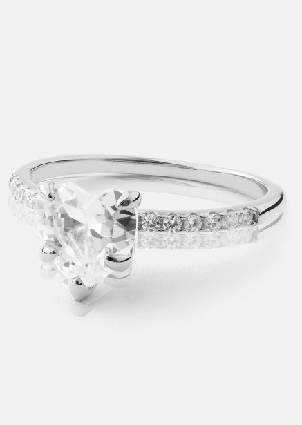 Heartlight Solitaire Ring - Silverpläterad