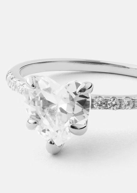 Heartlight Solitaire Ring - Silverpläterad