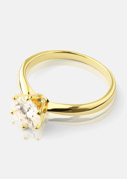 Ring Solitaire - 18K Guldpläterad