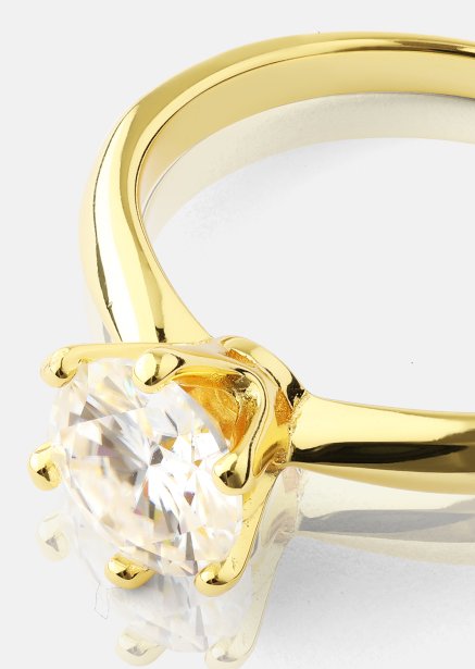 Ring Solitaire - 18K Guldpläterad