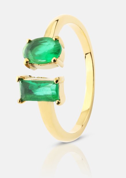 Ring Emerald Duo - 18k Guldpläterad