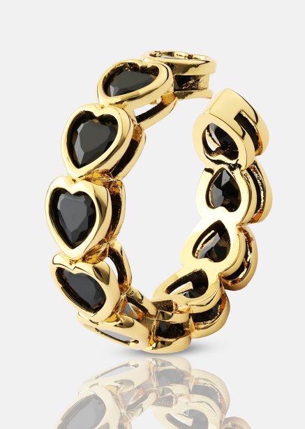 Ring Eternal Night Heart - 18k Guldpläterad