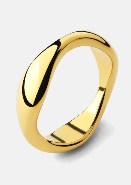 Ring Organic Curve - 18k Guldpläterad