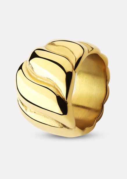 Ring Bold Wave - 18K Guldpläterad