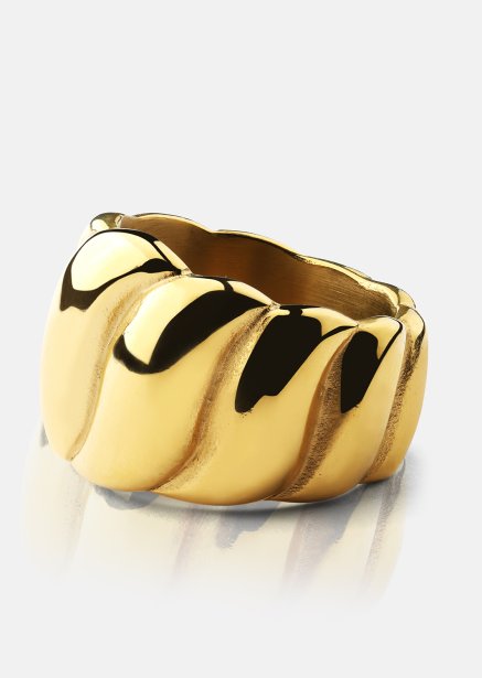 Ring Bold Wave - 18K Guldpläterad