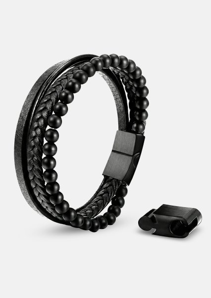 Läderarmband Noble Noir