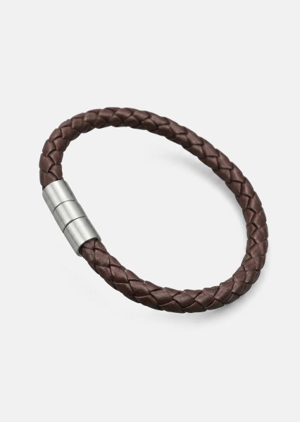 Läderarmband Iron Weave