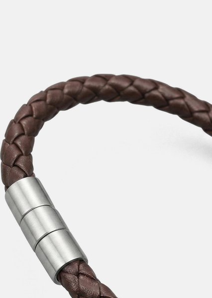Läderarmband Iron Weave