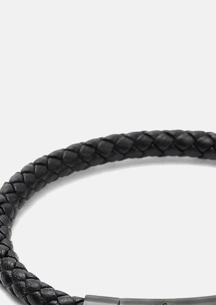 Läderarmband Onyx Weave