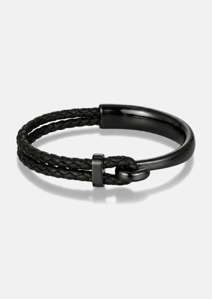 Läderarmband Obsidian Link