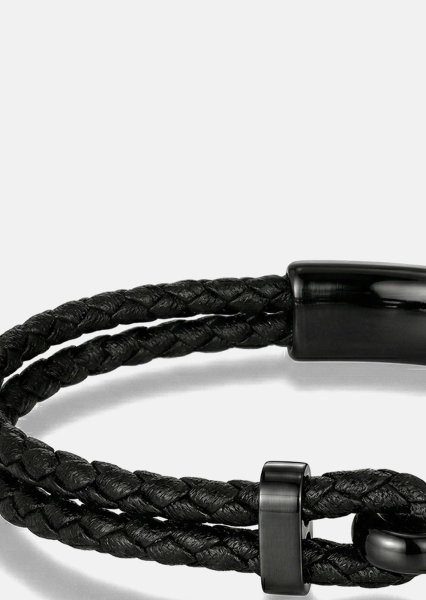 Läderarmband Obsidian Link