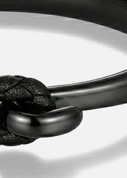 Läderarmband Obsidian Link