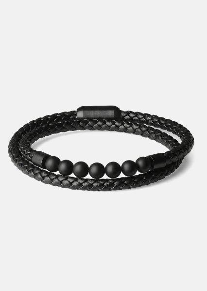 Läderarmband Raven Weave
