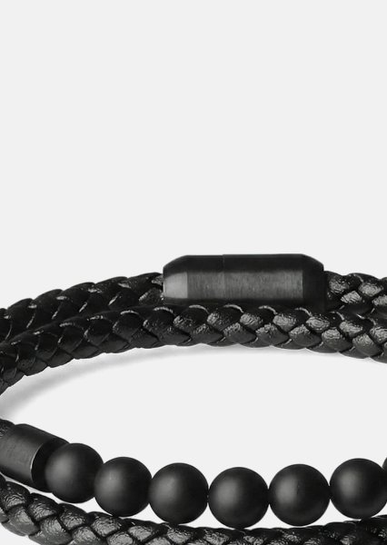 Läderarmband Raven Weave