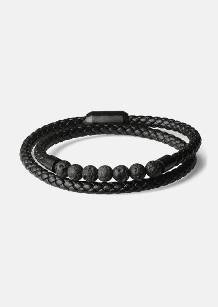 Läderarmband Obsidian Grip