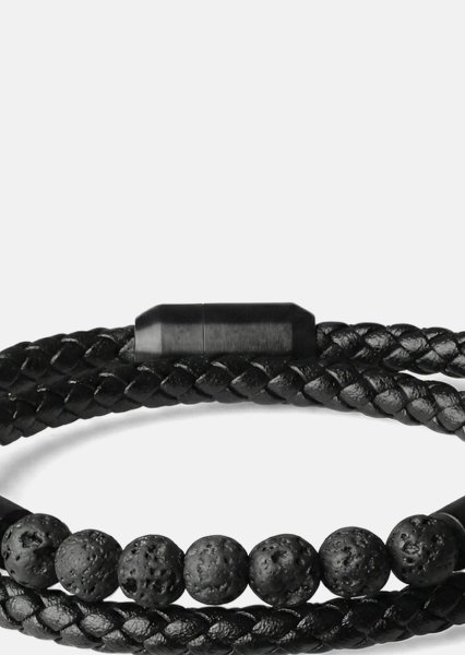 Läderarmband Obsidian Grip