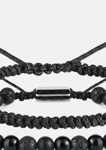 Pärlarmband Obsidian Knot