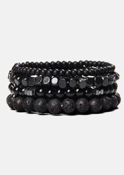 Pärlarmband Obsidian Pulse
