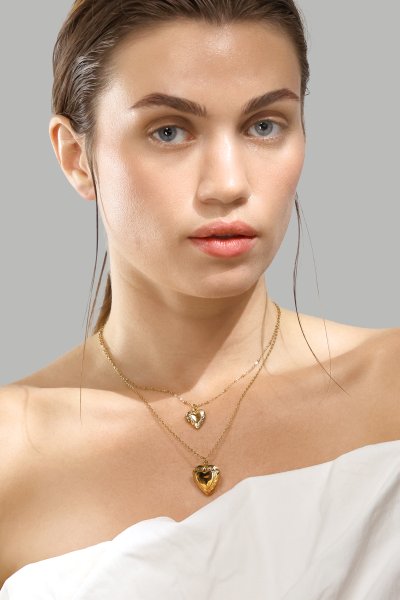 Halsband Golden Heart Mini - 18k Guldpläterat