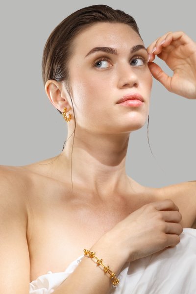 Örhänge Twist of Gold - 18k Gold Plated