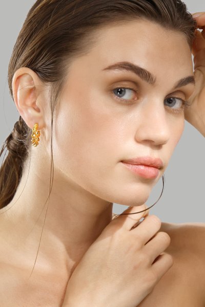 Örhänge Twist of Gold - 18k Gold Plated