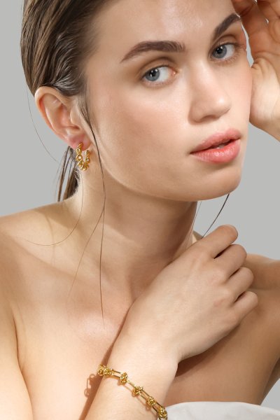 Örhänge Twist of Gold - 18k Gold Plated