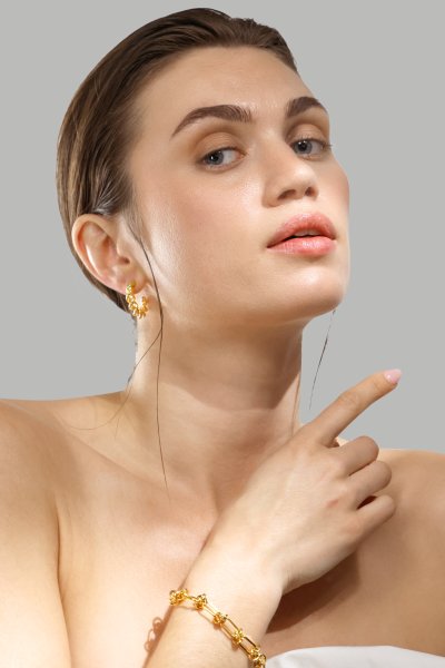 Örhänge Twist of Gold - 18k Gold Plated