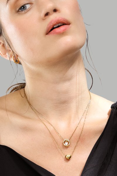 Halsband Golden Heart – 18k Guldpläterat