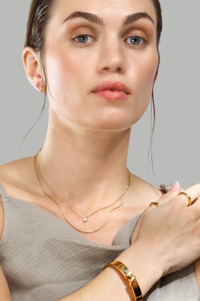 Armband V-Lock - 18k Guldpläterat