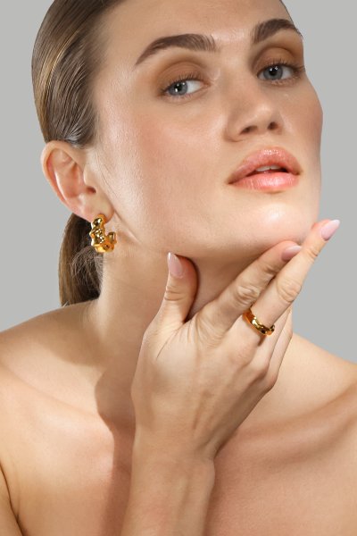 Ring Sculpted Flow - 18k Gold Plated