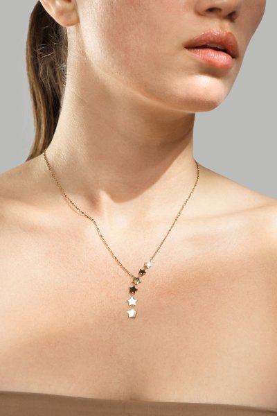 Halsband Stjärnfall - 18k Guldpläterat