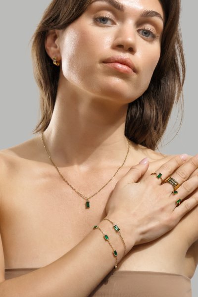 Armband Emeraldis - 18k Guldpläterat