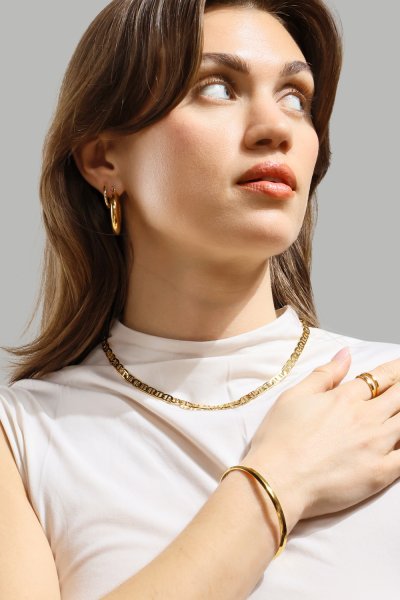 Örhänge Luna Bold Hoops - 18k Guldpläterat