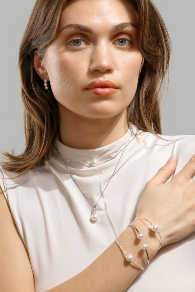 Armband Pearl Aura - Silverpläterat