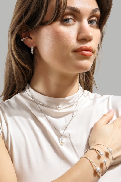 Armband Pearl Aura - Silverpläterat