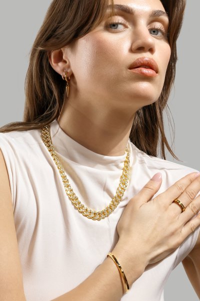 Ring Plain Link - 18k Gold Plated