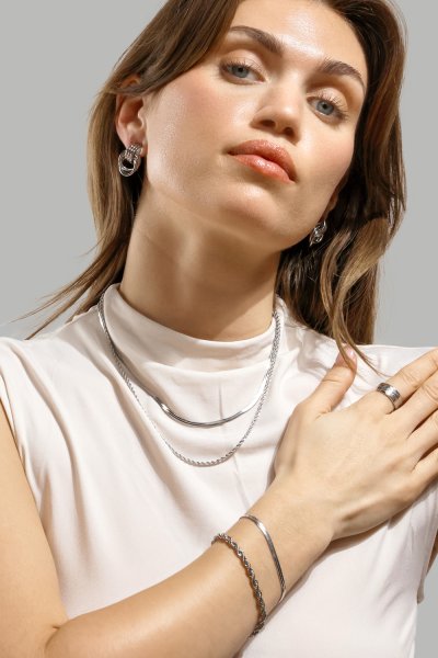 Armband Twist – Silverpläterat